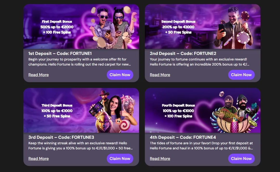 Hello fortune casino bonuses 